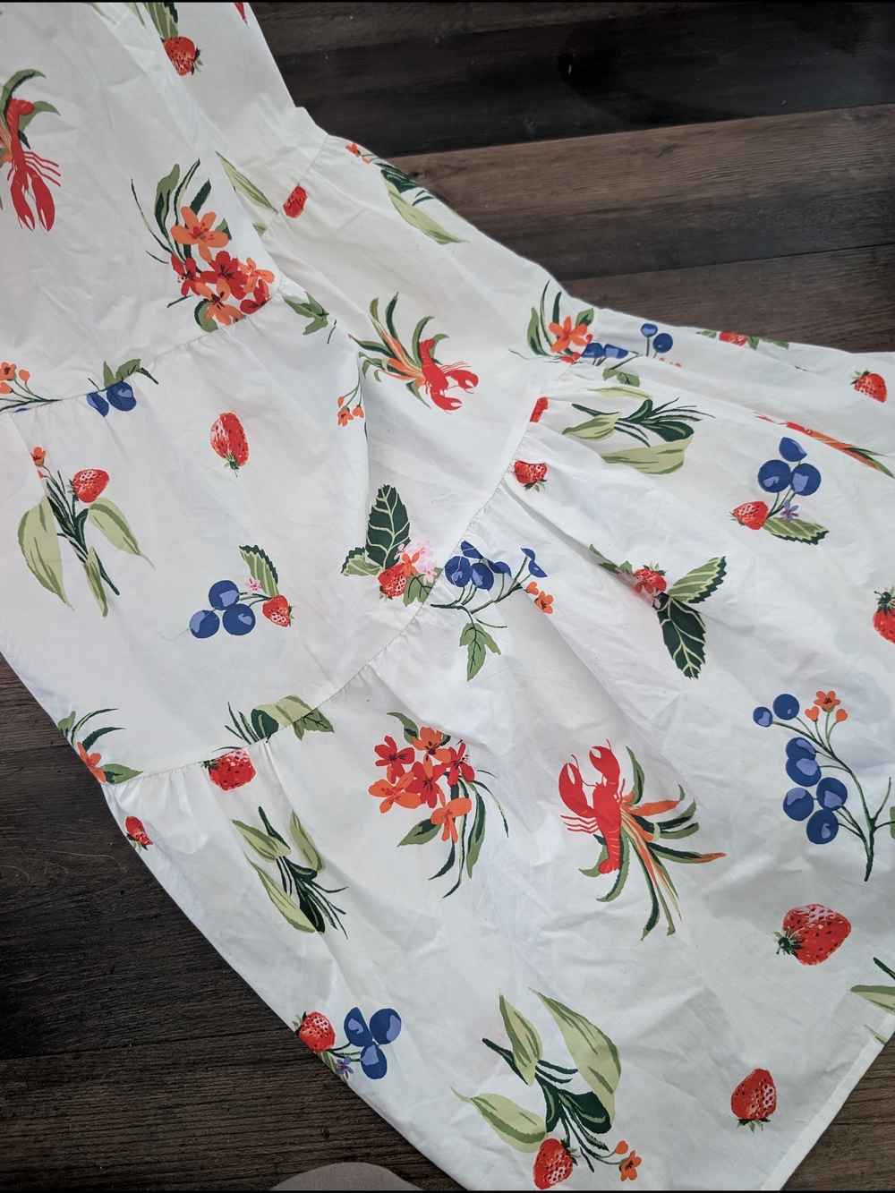Petal & Pup White Maxi Dress with Red, Blue & Green Floral Print - Picture 2 of 14